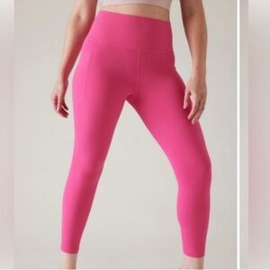 Athleta Salutation Stash 7/8 Tight Legging Pink Large